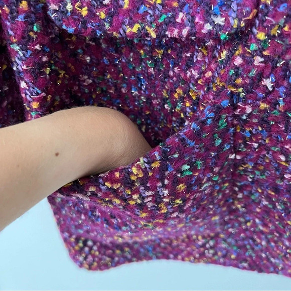 VERONICA BEARD | Crispin Multi Purple Magenta Tweed Oversized Coat Size 8 - Picture 11 of 17